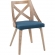 Charlotte Dining Chair in White Washed Wood & Blue Fabric (Set of 2)